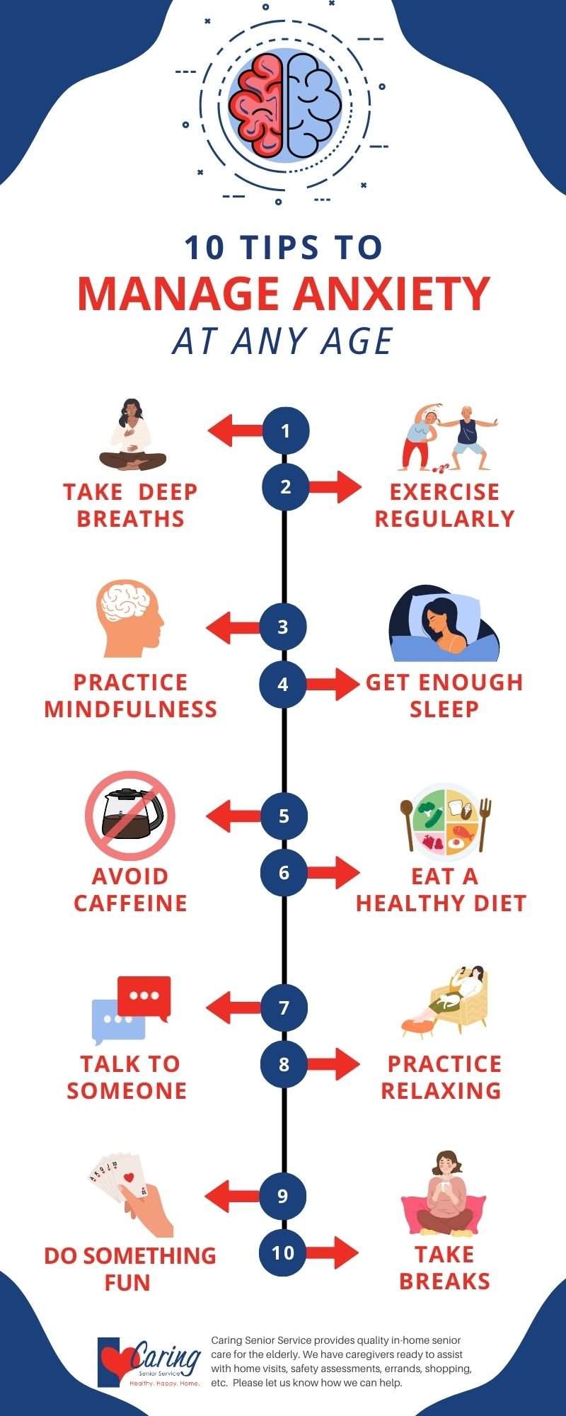 10 Tips to Manage Anxiety Infographic